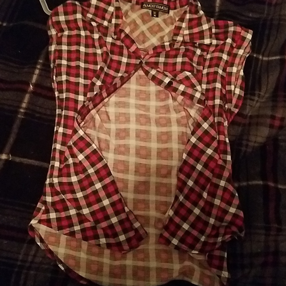 Sleeveless Flannel Shirt
